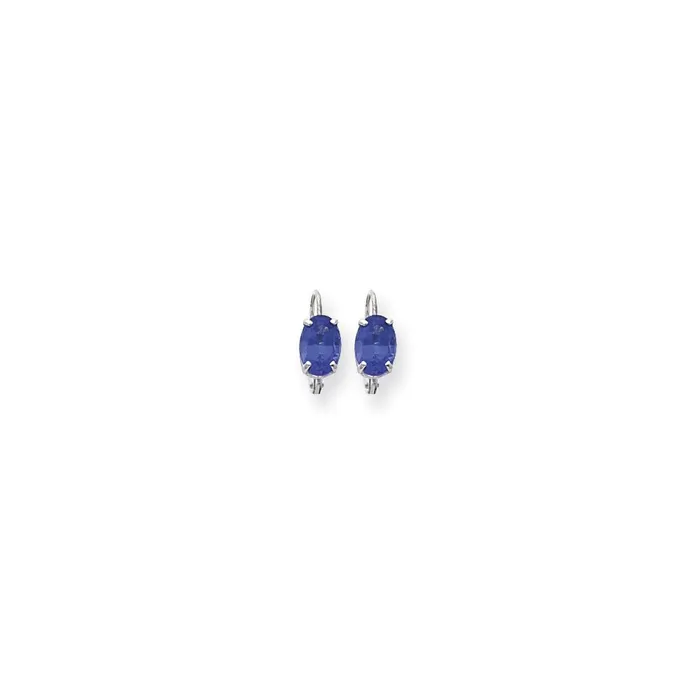 Goldia Earrings 14k White Gold 7x5mm Oval Tsavorite leverback Earrings