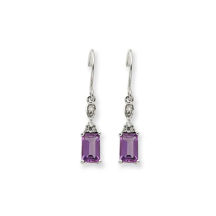 Goldia Earrings 14k White Gold Amethyst u0026 Real Diamond Dangle Earrings Goldia Earrings 14k White Gold Amethyst u0026 Real Diamond Dangle Earrings