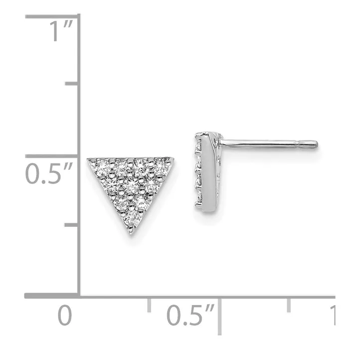 Goldia Earrings 14k White Gold Real Diamond Triangle Earrings