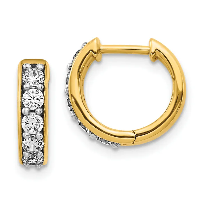 Goldia Earrings 14k Yellow Gold 12 Ct Lab Grown Diamond VSSI G Hinged Hoop Earrings Goldia Earrings 14k Yellow Gold 12 Ct Lab Grown Diamond VSSI G Hinged Hoop Earrings