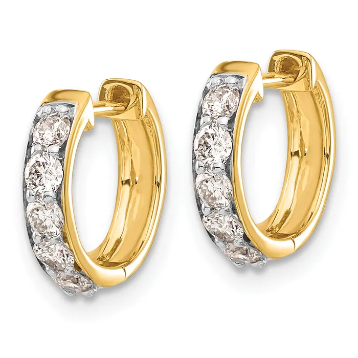 Goldia Earrings 14k Yellow Gold 12 Ct Lab Grown Diamond VSSI G Hinged Hoop Earrings