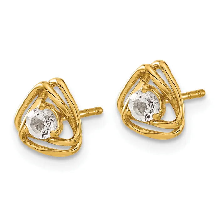 Goldia Earrings 14k Yellow Gold 15 Ct Lab Grown Diamond VSSI G Knot Post Earrings