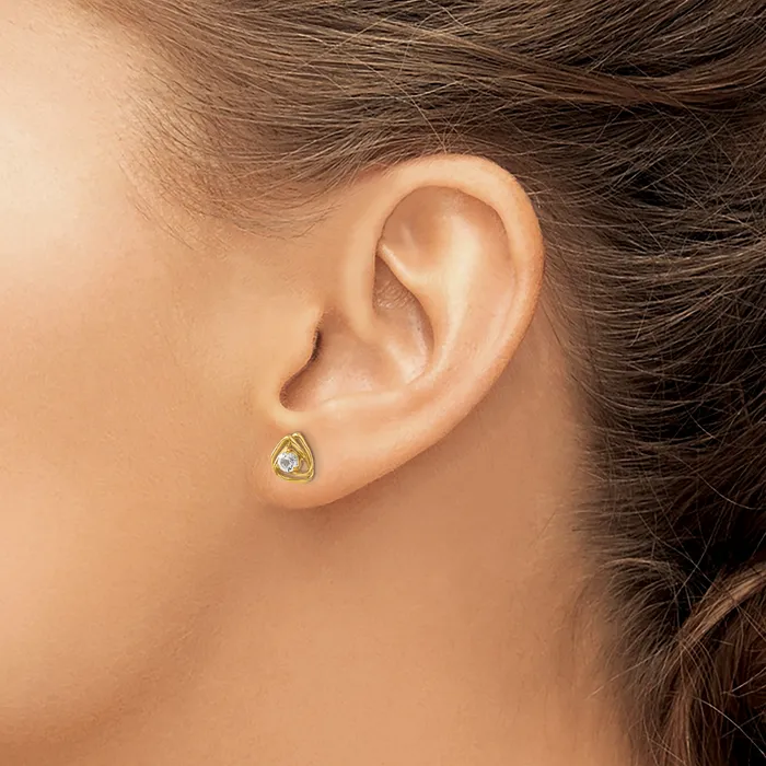 Goldia Earrings 14k Yellow Gold 15 Ct Lab Grown Diamond VSSI G Knot Post Earrings