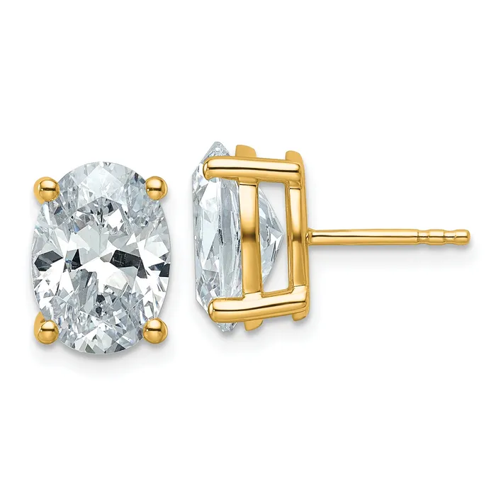 Goldia Earrings 14k Yellow Gold 5 ctw Lab Grown Diamond VSSI G Oval 4 Prong Heavy Wt Stud Earrings Goldia Earrings 14k Yellow Gold 5 ctw Lab Grown Diamond VSSI G Oval 4 Prong Heavy Wt Stud Earrings