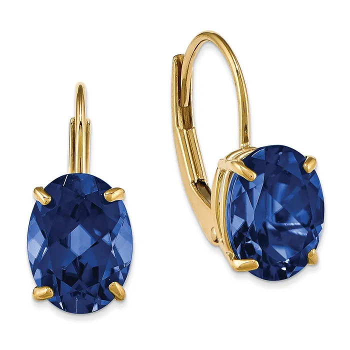 Goldia Earrings 14k Yellow Gold 8x6mm Oval Sapphire leverback Earrings Goldia Earrings 14k Yellow Gold 8x6mm Oval Sapphire leverback Earrings