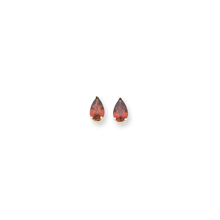 Goldia Earrings 14k Yellow Gold 9x6mm Pear Rhodolite Garnet earring