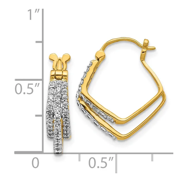 Goldia Earrings 14k Yellow Gold Real Diamond Hoop Earrings