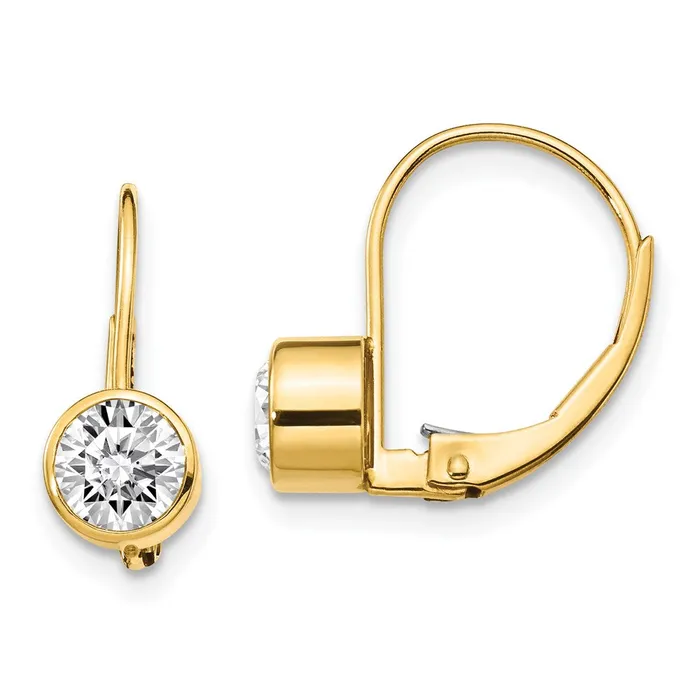 Goldia Earrings 14k Yellow Gold Real Diamond Leverback Earrings