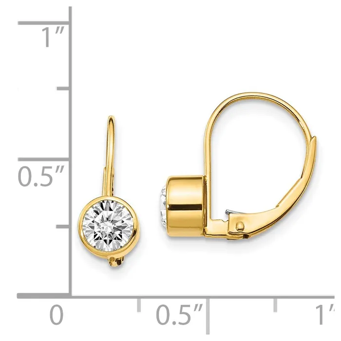 Goldia Earrings 14k Yellow Gold Real Diamond Leverback Earrings