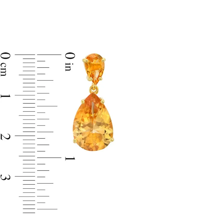 Goldia Earrings PearShaped Citrine Double Teardrop Earrings in Sterling Silver with 10K Gold Plate Goldia Earrings PearShaped Citrine Double Teardrop Earrings in Sterling Silver with 10K Gold Plate
