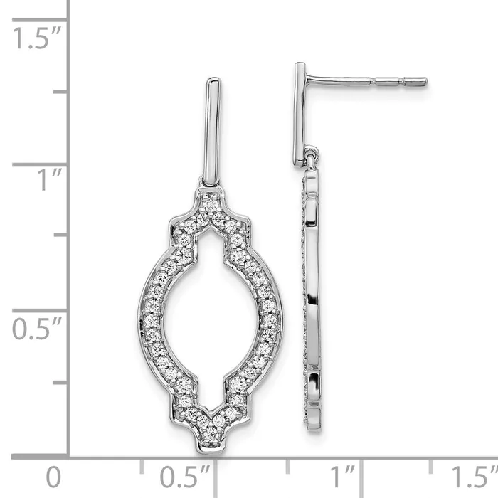Goldia Earrings Solid 14k White Gold Simulated CZ Fancy Dangle Earrings Goldia Earrings Solid 14k White Gold Simulated CZ Fancy Dangle Earrings