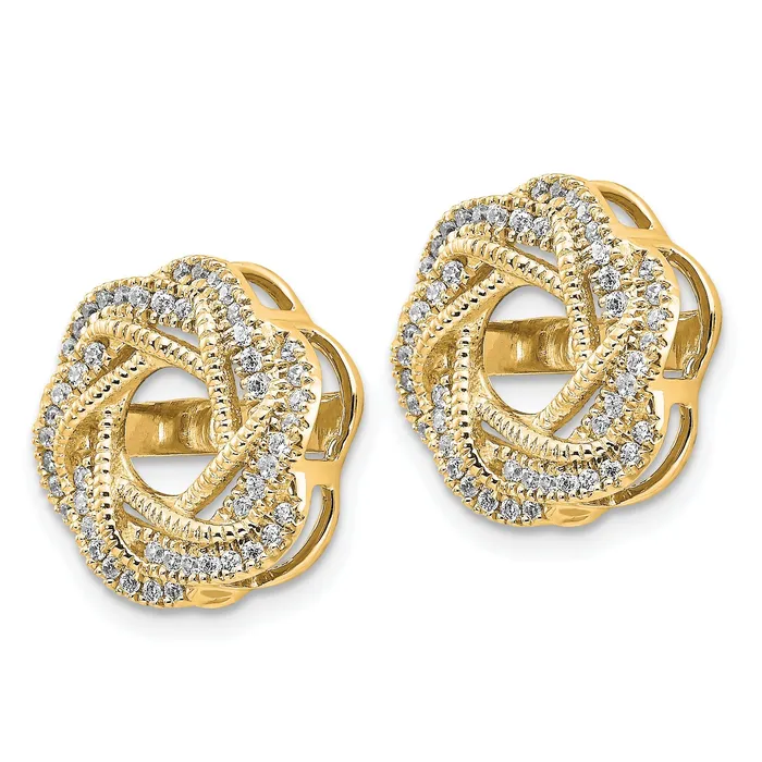 Goldia Earrings Solid 14k Yellow Gold Simulated CZ JacKet Earrings Goldia Earrings Solid 14k Yellow Gold Simulated CZ JacKet Earrings
