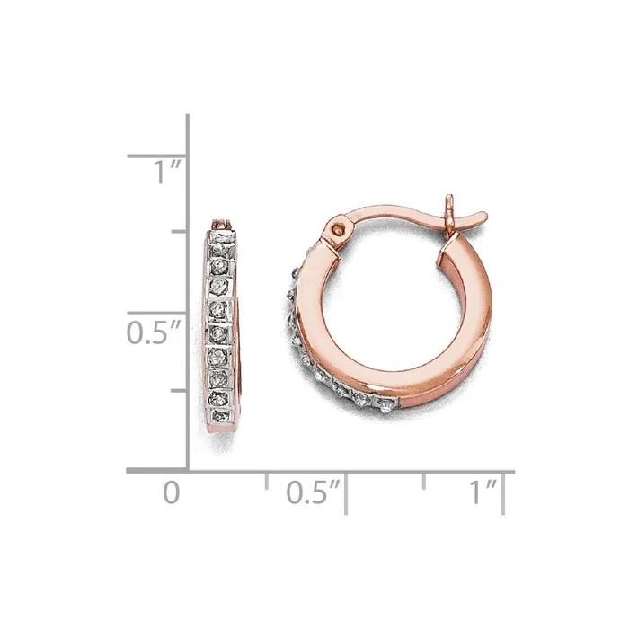 Goldia Earrings Sterling Silver Diamond Mystique Round Hoop Earrings
