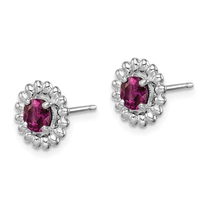 Goldia Earrings Sterling Silver Rhodplat Rhodolite Garnet Earrings