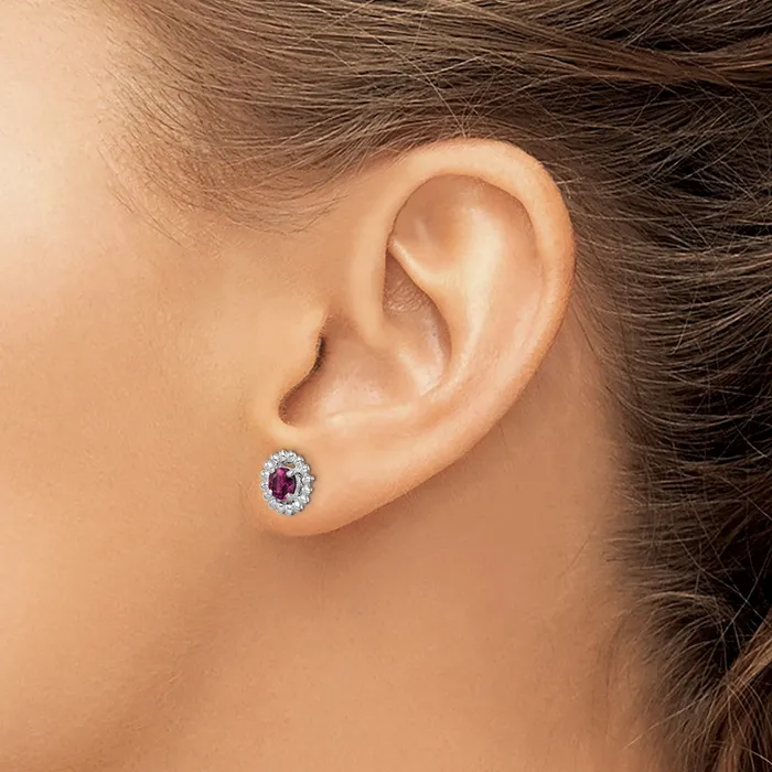 Goldia Earrings Sterling Silver Rhodplat Rhodolite Garnet Earrings