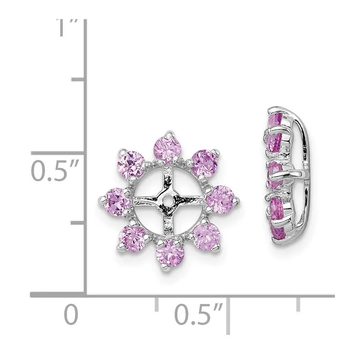 Goldia Earrings Sterling Silver Rhodium Created Pink Sapphire Earring Jacket