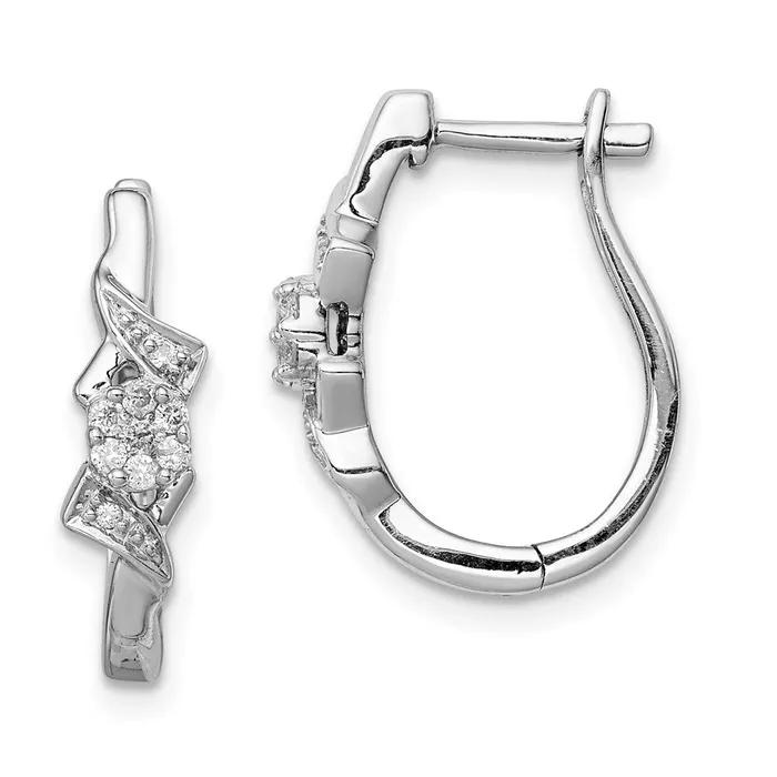 Goldia Earrings Sterling Silver Rhodium Diamond Hoop Earrings