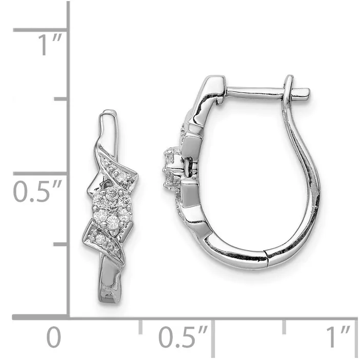 Goldia Earrings Sterling Silver Rhodium Diamond Hoop Earrings