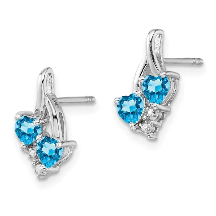 Goldia Earrings Sterling Silver Rhodiumplated Blue Topaz Diamond Earrings