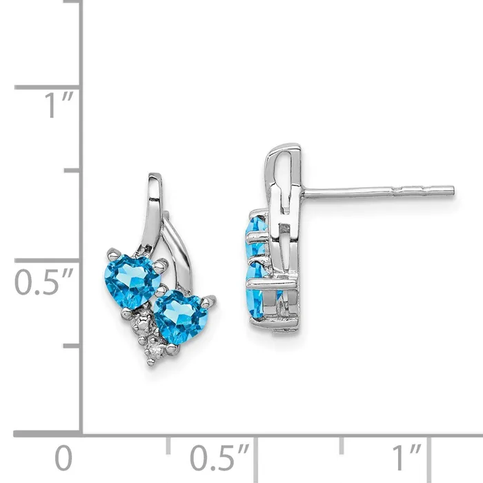 Goldia Earrings Sterling Silver Rhodiumplated Blue Topaz Diamond Earrings
