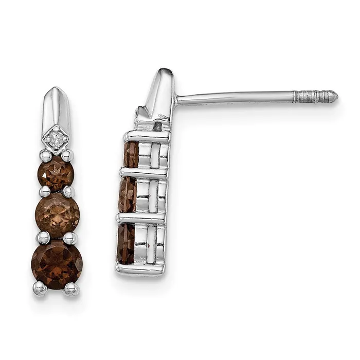 Goldia Earrings Sterling Silver Rhodiumplated Smoky Quartz Diamond Earrings Goldia Earrings Sterling Silver Rhodiumplated Smoky Quartz Diamond Earrings