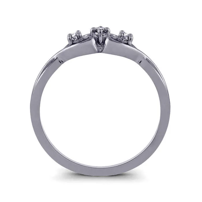 Goldia Natural Diamond Accent Double Heart Promise Ring in Solid 10K White Gold Rings Goldia Natural Diamond Accent Double Heart Promise Ring in Solid 10K White Gold Rings