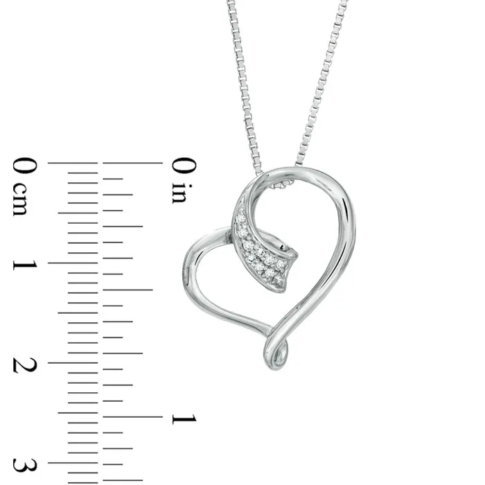 Goldia Necklaces 005 CT TW Natural Diamond Looping Heart Pendant in Sterling Silver Goldia Necklaces 005 CT TW Natural Diamond Looping Heart Pendant in Sterling Silver