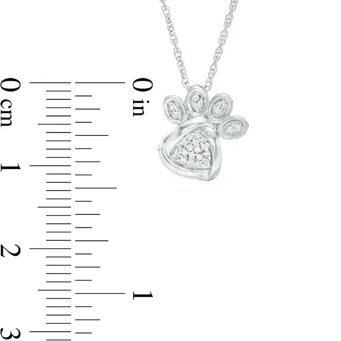 Goldia Necklaces 005 CT TW Natural Diamond Love Knot Dog Paw Print Pendant in Sterling Silver Goldia Necklaces 005 CT TW Natural Diamond Love Knot Dog Paw Print Pendant in Sterling Silver
