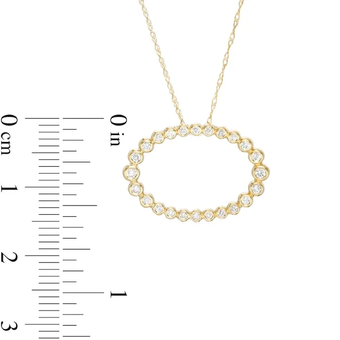 Goldia Necklaces 025 CT TW Natural Diamond Sideways Open Oval Pendant in 10K Yellow Gold Goldia Necklaces 025 CT TW Natural Diamond Sideways Open Oval Pendant in 10K Yellow Gold