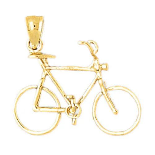 Goldia Necklaces 14K Gold 3D 10Speed Bicycle Pendant