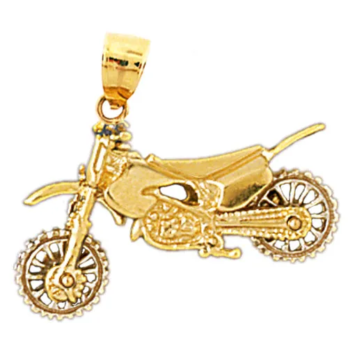 Goldia Necklaces 14K Gold 3D Motorcycle Pendant