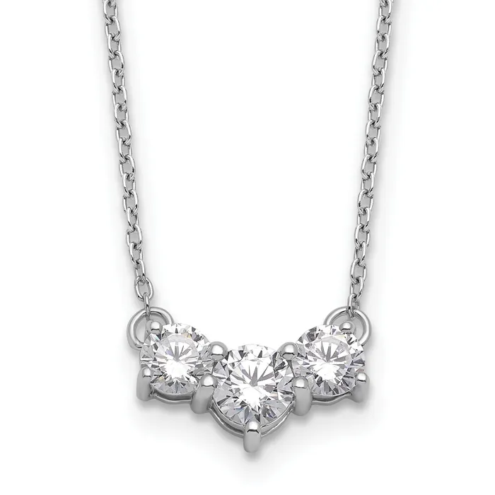 Goldia Necklaces 14k White Gold 1 12 Ct Lab Grown Diamond VSSI G 18 inch Three Stone Necklace Goldia Necklaces 14k White Gold 1 12 Ct Lab Grown Diamond VSSI G 18 inch Three Stone Necklace