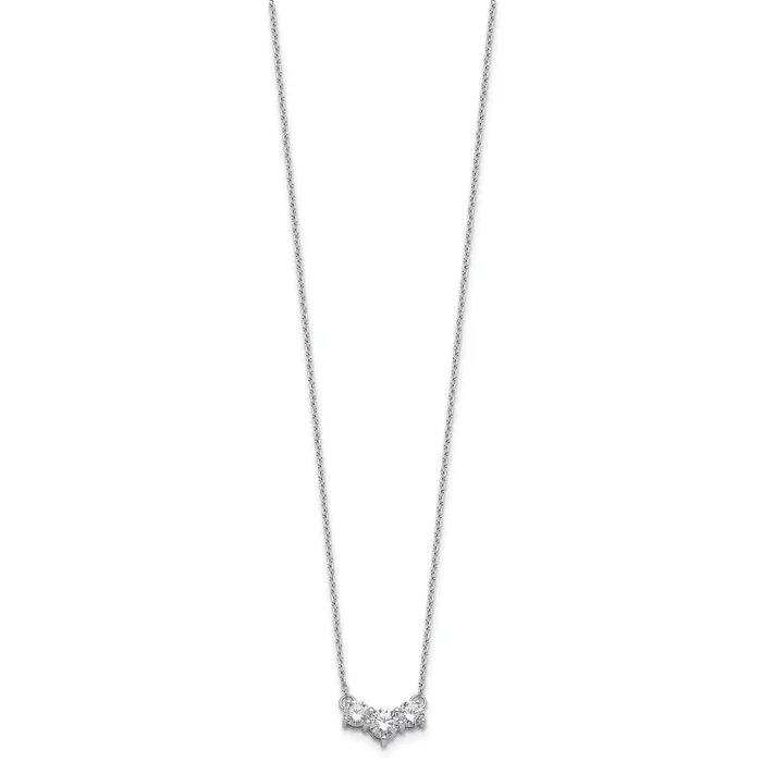 Goldia Necklaces 14k White Gold 1 12 Ct Lab Grown Diamond VSSI G 18 inch Three Stone Necklace