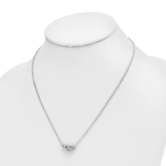 Goldia Necklaces 14k White Gold 1 12 Ct Lab Grown Diamond VSSI G 18 inch Three Stone Necklace