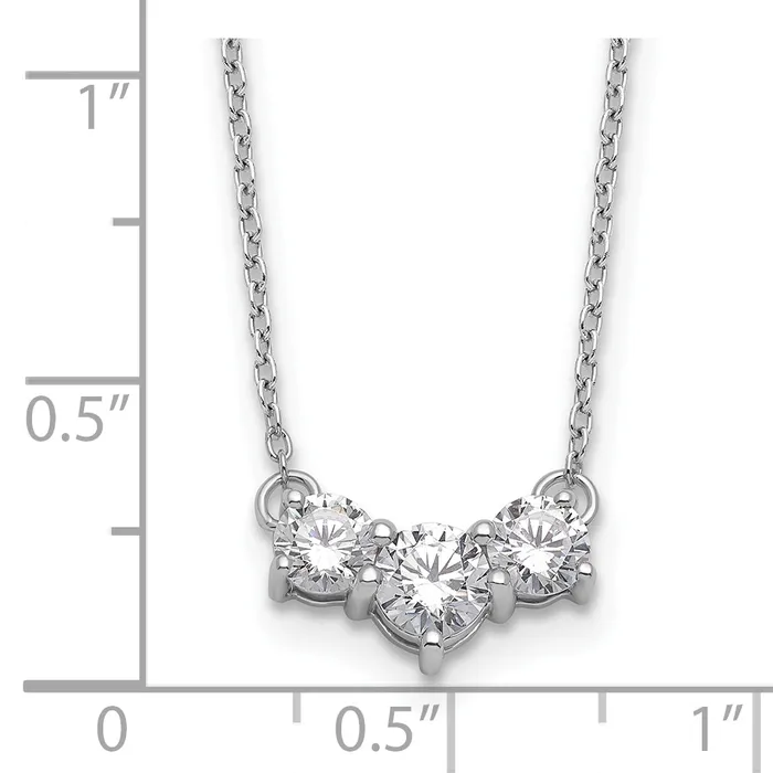 Goldia Necklaces 14k White Gold 1 12 Ct Lab Grown Diamond VSSI G 18 inch Three Stone Necklace