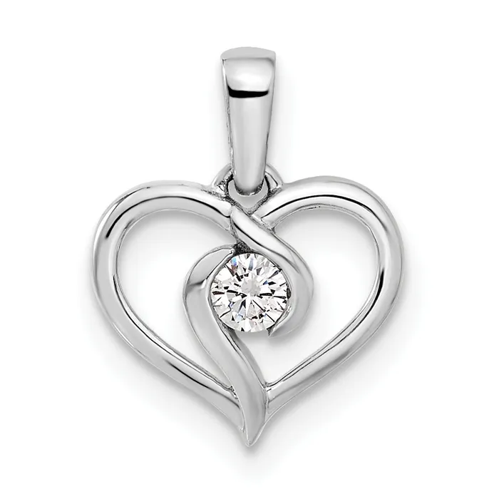 Goldia Necklaces 14k White Gold 110 Ct Lab Grown Diamond VSSI G Heart Pendant