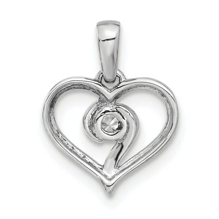 Goldia Necklaces 14k White Gold 110 Ct Lab Grown Diamond VSSI G Heart Pendant