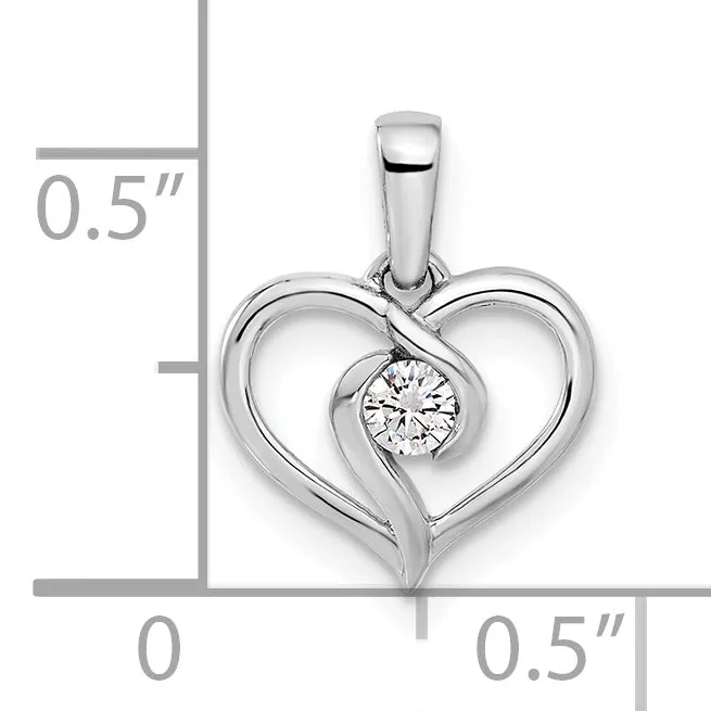 Goldia Necklaces 14k White Gold 110 Ct Lab Grown Diamond VSSI G Heart Pendant