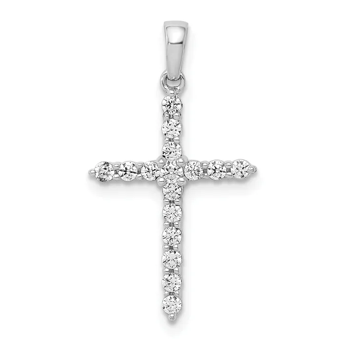 Goldia Necklaces 14k White Gold 14 Ct Lab Grown Diamond VSSI G Cross Pendant Goldia Necklaces 14k White Gold 14 Ct Lab Grown Diamond VSSI G Cross Pendant