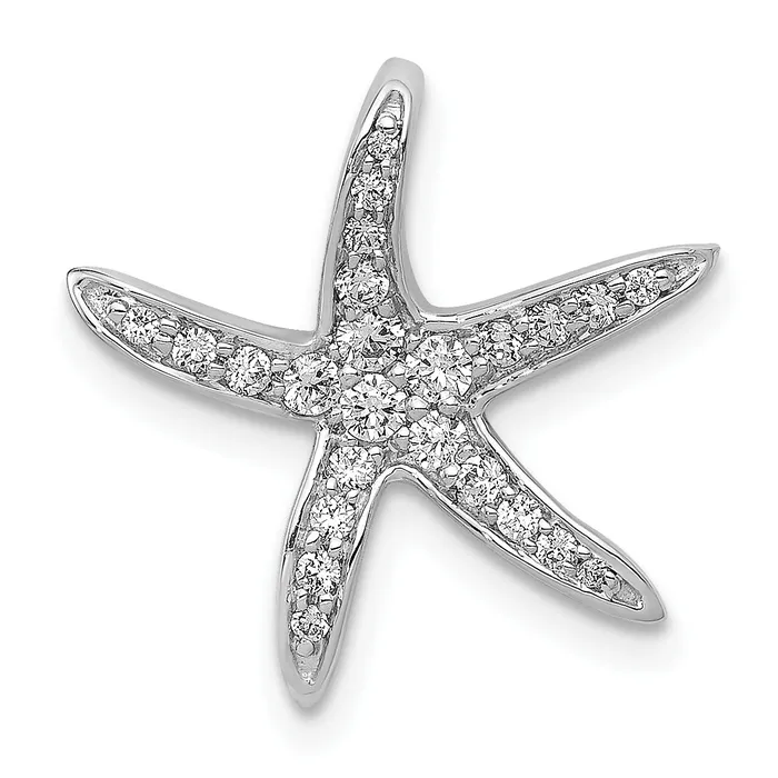 Goldia Necklaces 14k White Gold 14 Ct Lab Grown Diamond VSSI G Starfish Chain Slide Pendant Goldia Necklaces 14k White Gold 14 Ct Lab Grown Diamond VSSI G Starfish Chain Slide Pendant