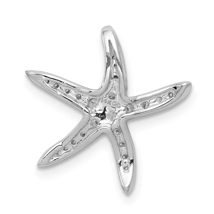 Goldia Necklaces 14k White Gold 14 Ct Lab Grown Diamond VSSI G Starfish Chain Slide Pendant