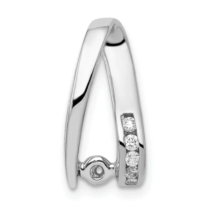 Goldia Necklaces 14k White Gold 58 Ct Lab Grown Diamond VSSI G Round Chain Slide Pendant