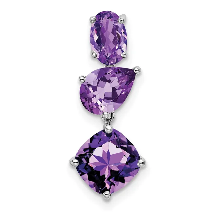 Goldia Necklaces 14k White Gold Amethyst Chain Slide
