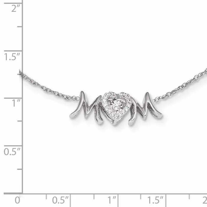 Goldia Necklaces 14k White Gold MOM Vibrant Real Diamond 18in Necklace