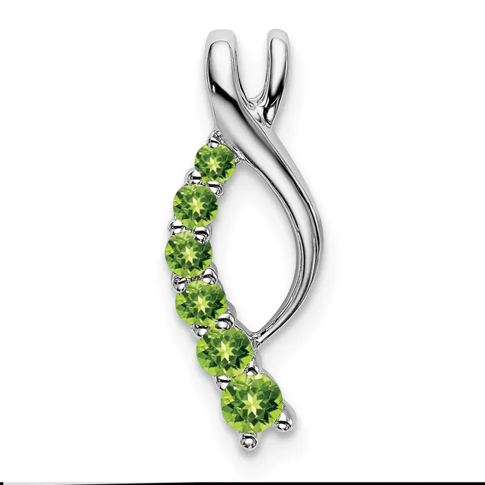 Goldia Necklaces 14k White Gold Peridot Journey Chain Slide