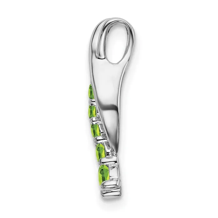 Goldia Necklaces 14k White Gold Peridot Journey Chain Slide