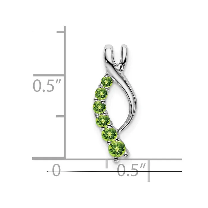 Goldia Necklaces 14k White Gold Peridot Journey Chain Slide