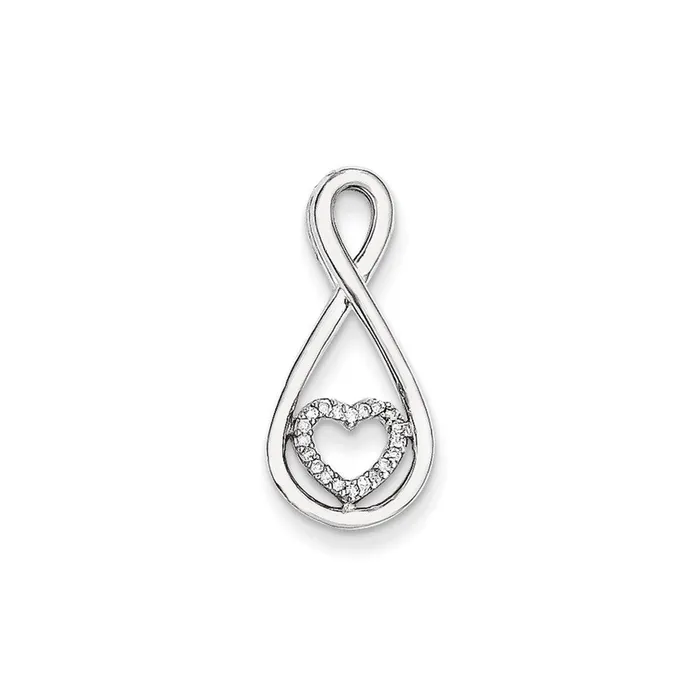 Goldia Necklaces 14K White Gold Real Diamond Heart in Teardrop Fashion Pendant Goldia Necklaces 14K White Gold Real Diamond Heart in Teardrop Fashion Pendant