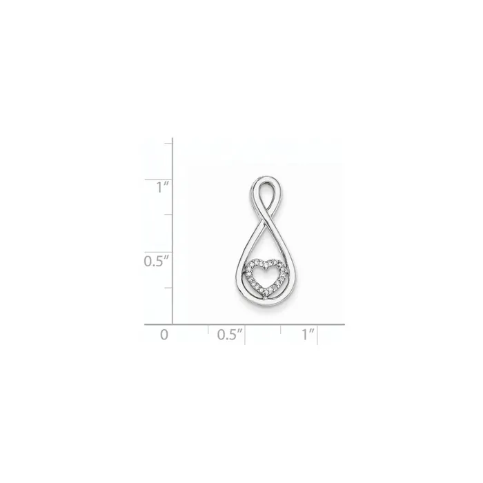 Goldia Necklaces 14K White Gold Real Diamond Heart in Teardrop Fashion Pendant
