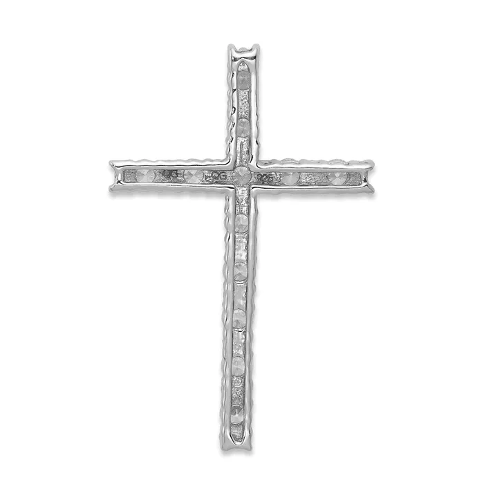 Goldia Necklaces 14k White Gold Real Diamond Latin Cross Pendant